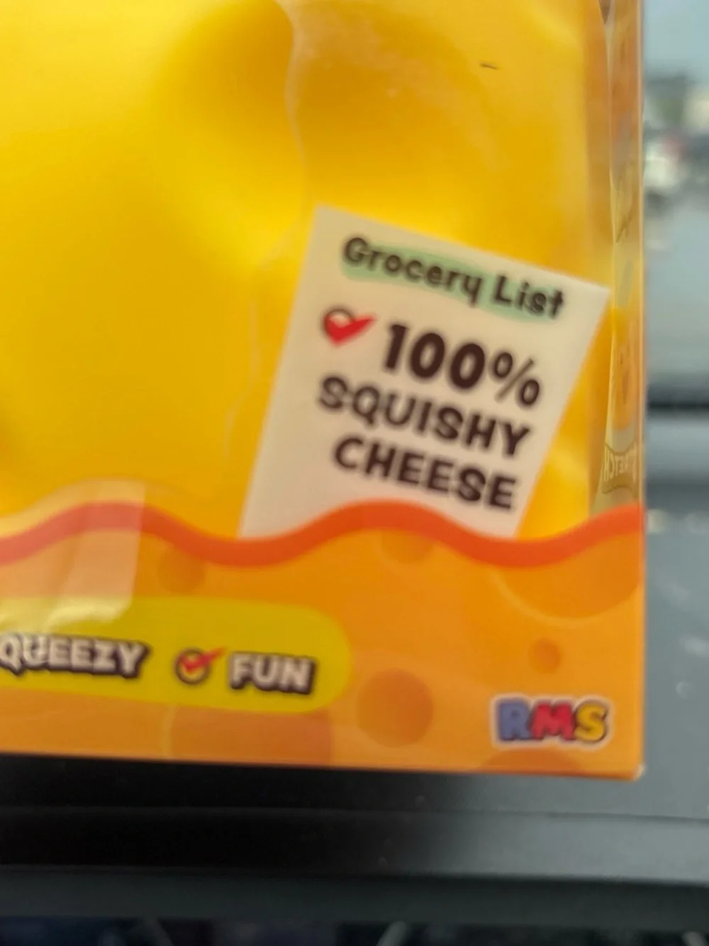 Cheese Squishy Toy - Bright Yellow Sensory Squeeze